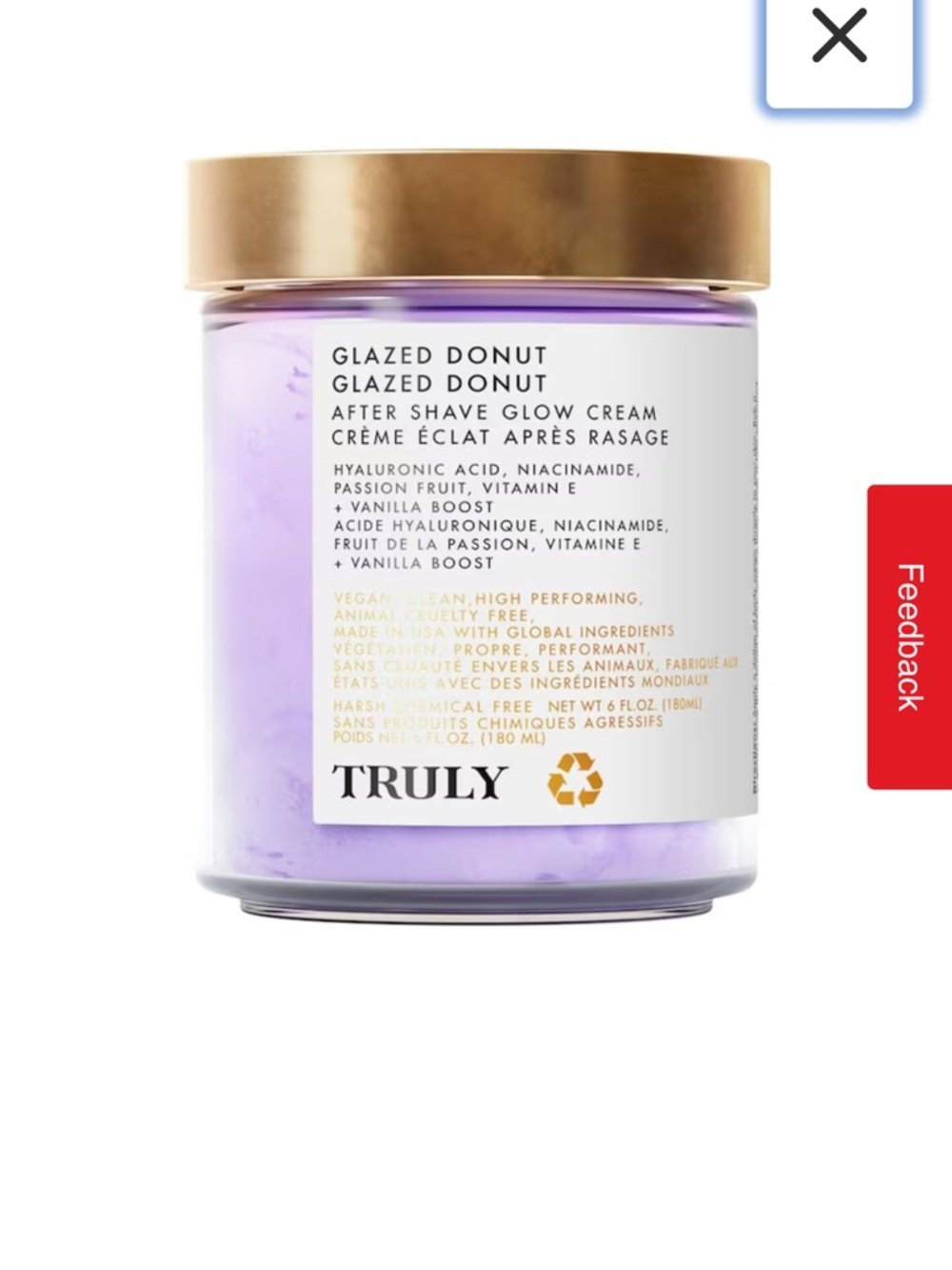 TRULY Glazed Donut After Shave Glow Cream